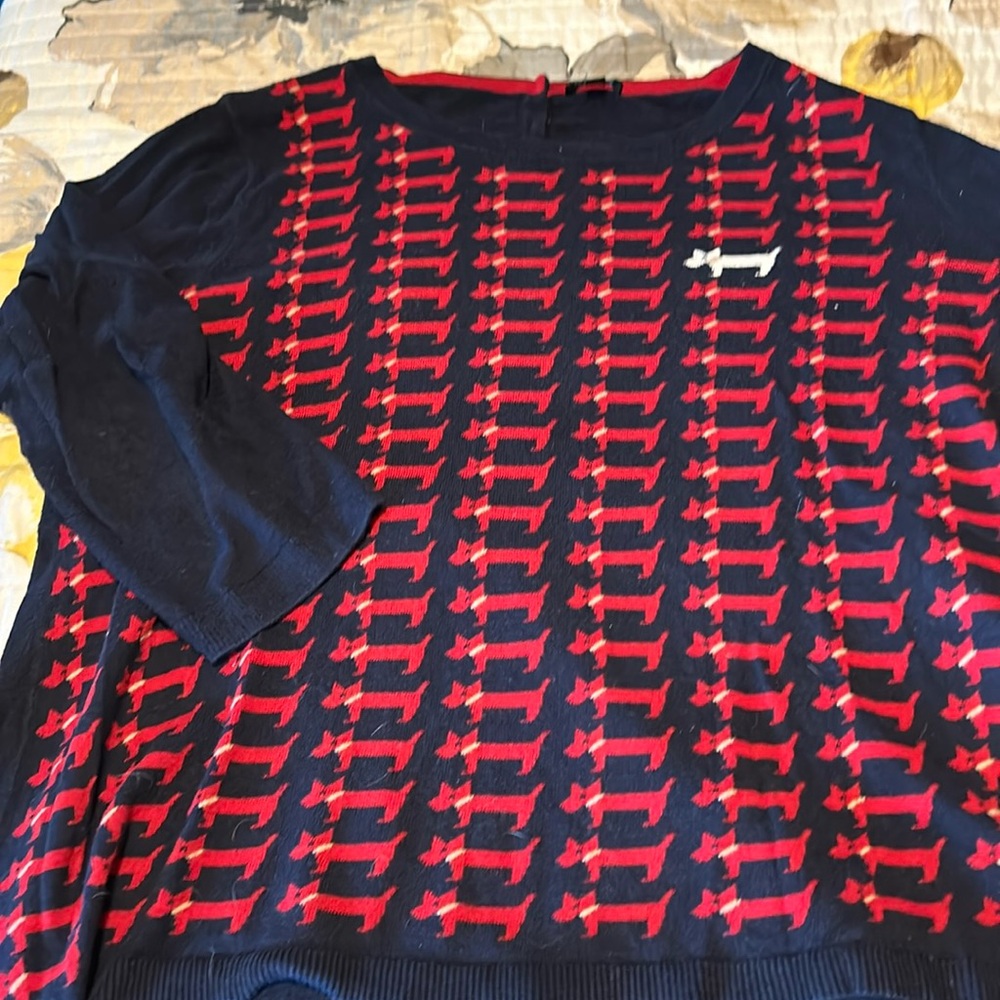 Talbots Sweater Patriotic Dachshund Sweater XL